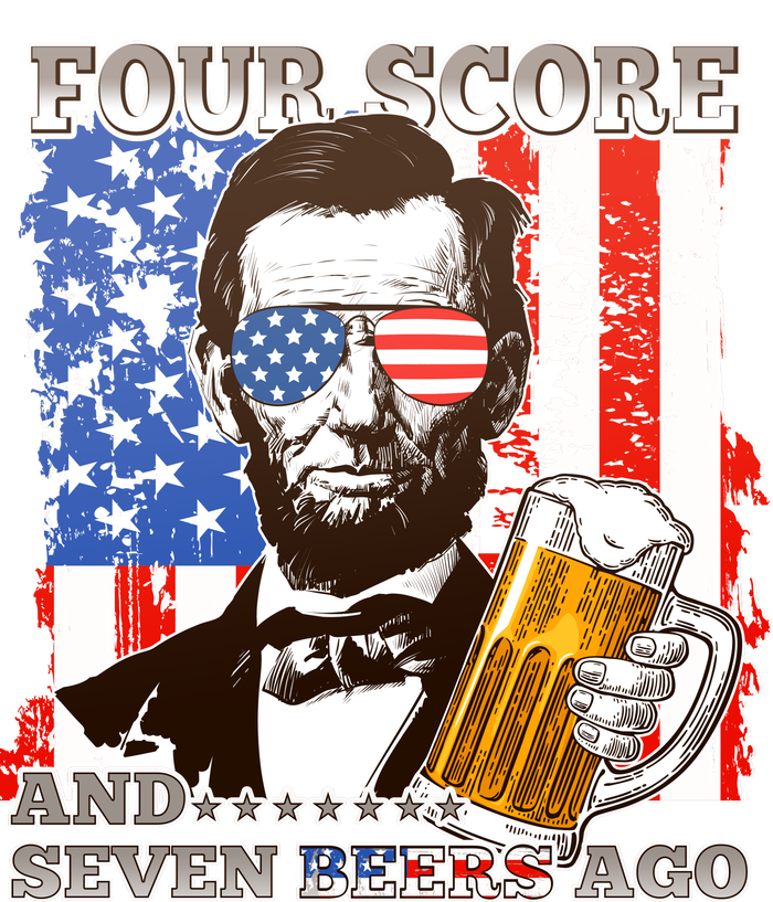 Funny Four Score And Seven Beers Ago Abe Lincoln Tall Long Sleeve T-Shirt